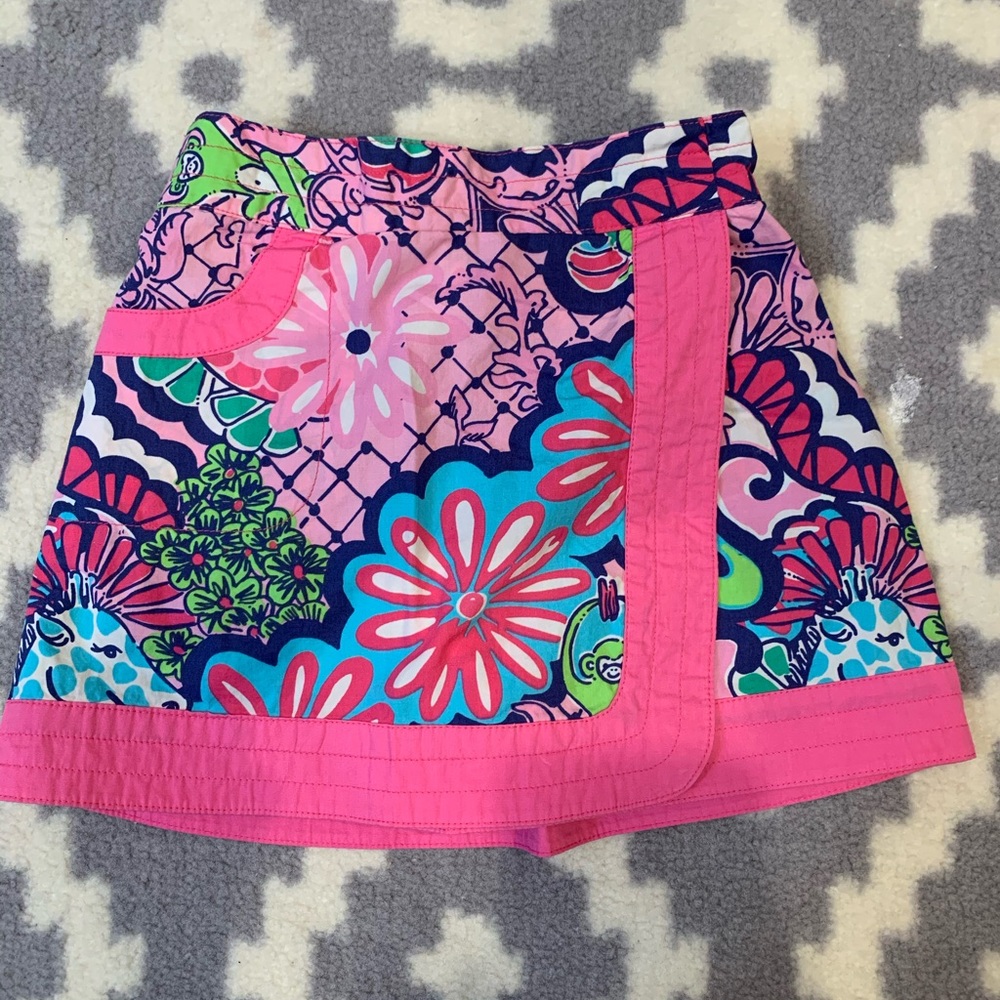 Girls 5 Lilly Pulitzer Skort, hot pink multi